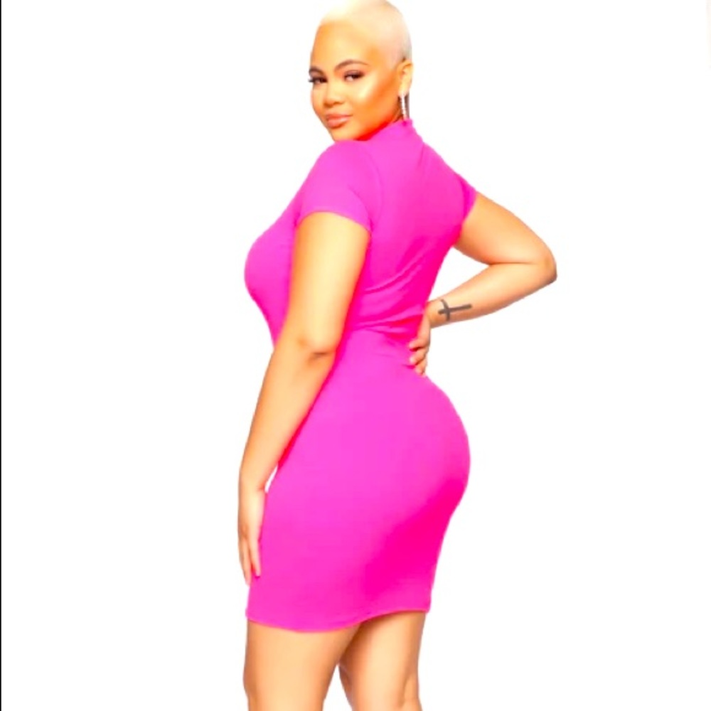Fashion Nova Watch Me Work Hot Pink Bodycon